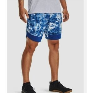 UNDER ARMOUR Train Stretch Cloud Camo Print Sport Shoes Blue XL NWT